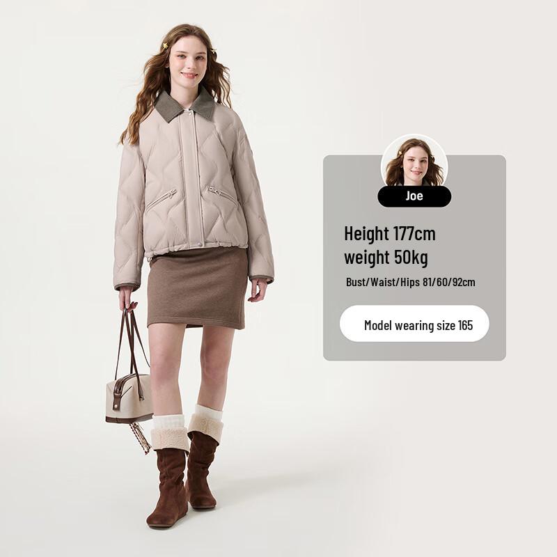 Tanboer Women's Lightweight Short Lapel Down Jacket TB5330228A