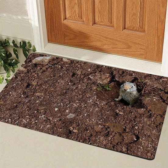 Floor Mat 3D Optical Illusion Rug with Realistic Hole Effect High-Resolution Printing Non-Slip Soft