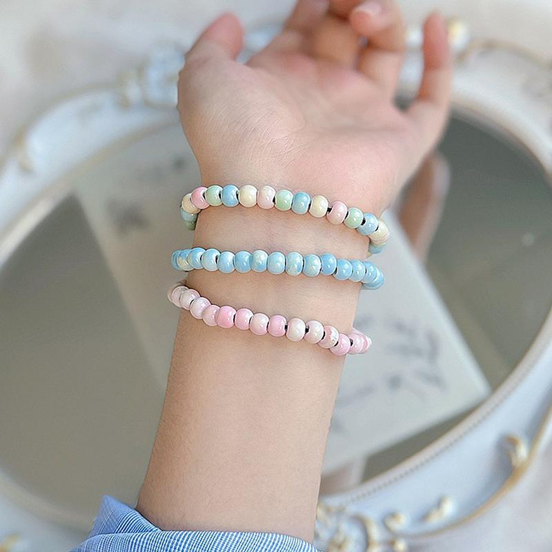 Bunte Keramikperlenarmbänder für Damen Herren Einfache Vielseitige Handgewebte Perlenarmreifen Party Schmuck Accessoires Geschenke
