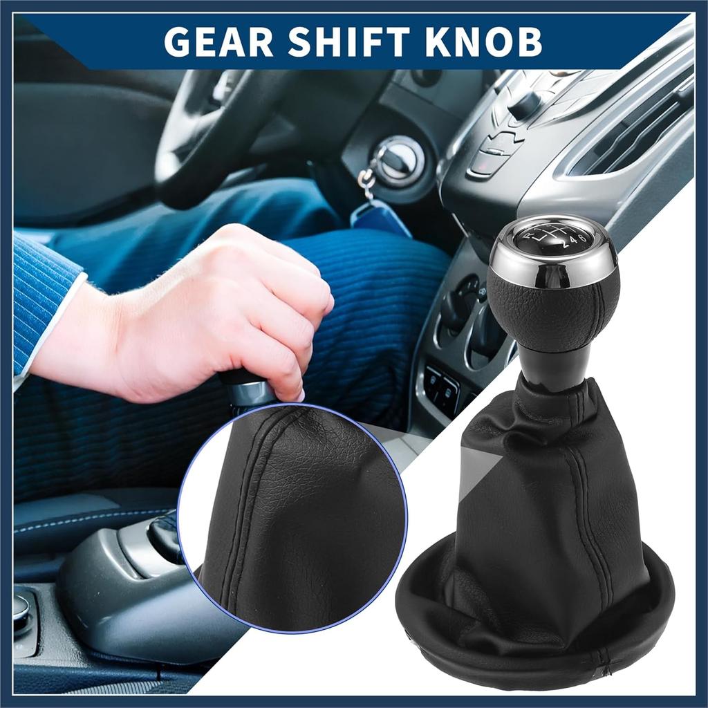 6 Speed Gear Shift Knob with Dust Cover for Mini Cooper R56 2006-2012 / Front Stick Shifter Lever Knob/Durable Plastic / 1 Pcs Black Stylish Design
