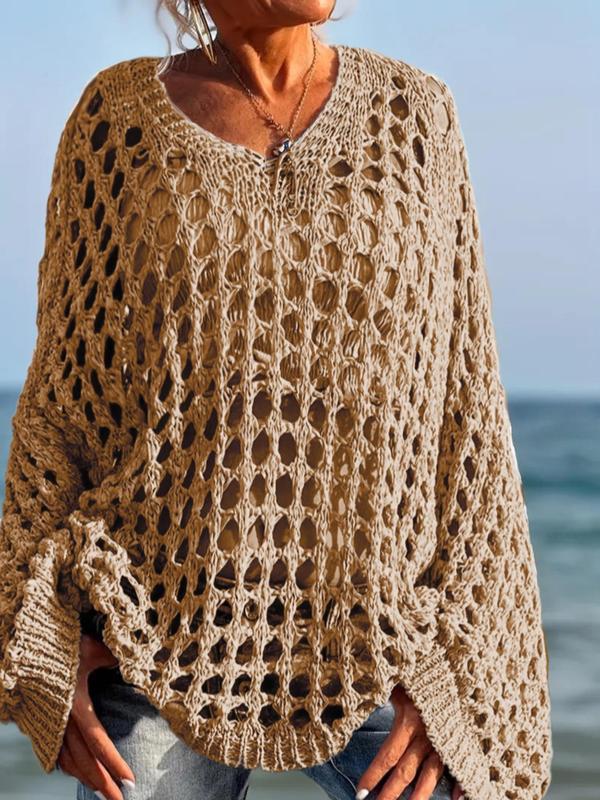 

Z 43795L Hollow Knit Long-Sleeve Sweater 3XL хаки