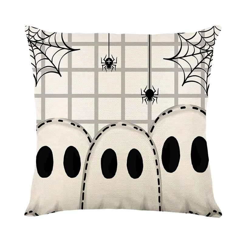 Halloween Couch Pillow Cover Funny Fairy Letters Linen Print Cushion Cover Bedroom Pillow Cover