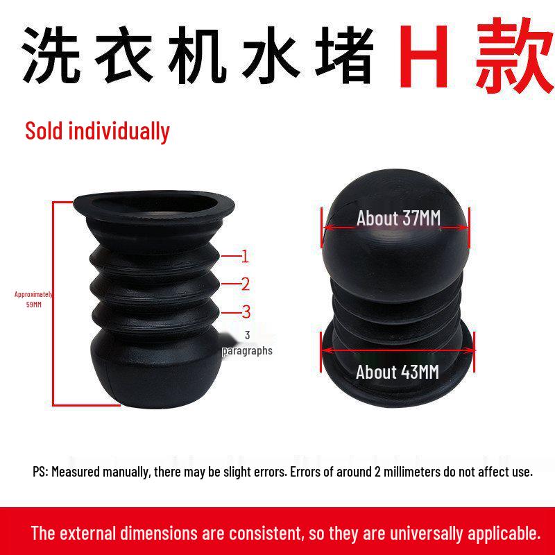 Rubber Drain Plug & Sleeve with Spring for Semi-Automatic Twin Tub Washing Machine