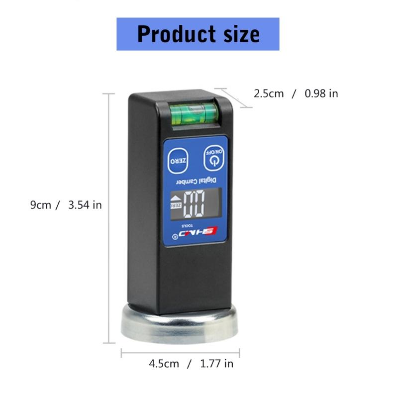 Digitaler Sturz- und Spureinstellwerkzeug Magnetische Basis Präzisions-LCD-Display Radspurwerkzeug Universelles Nachlauf- und Sturzmessgerät