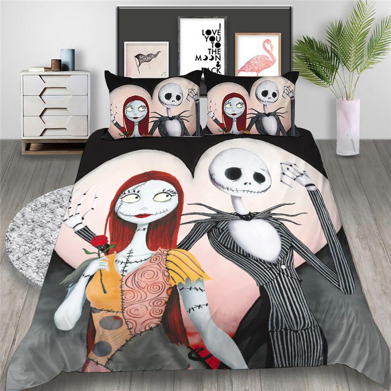 Luxurious The Nightmare Before Christmas Bedding Set With Elegant Duvet Cover And Pillowcase