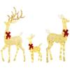 Reindeer Family with Red Bows, 283 LEDs, Christmas Lights, Weatherproof, Silver