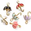 30pcs 6 Colors 3D Umbrella Charms 30pcs Enamel Charms Crafts Bulk Hanging Charms  Crafts Making