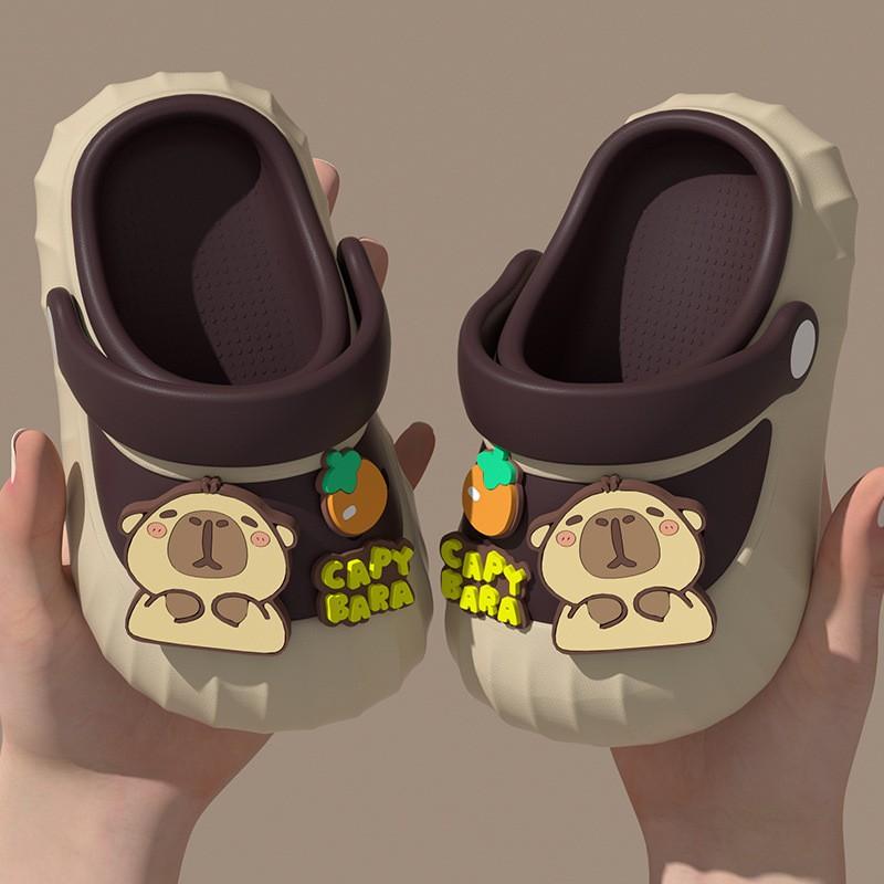 Kids Capybara Slide Sandals Boys Girls Indoor Home Slippers With Anti-Slip Sole Quick-Dry Breathable Footwear