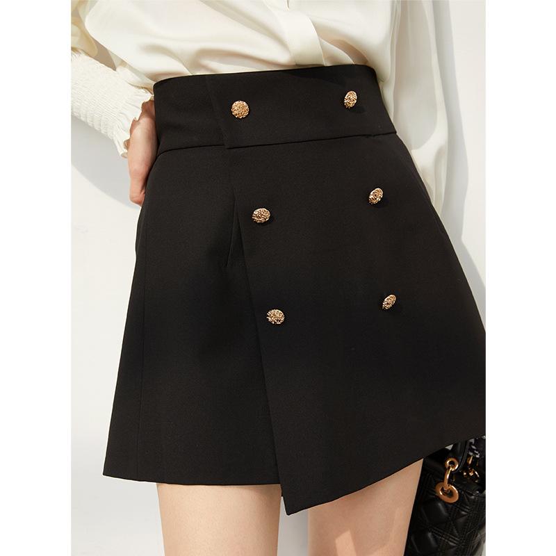 2025 A-Line High Waist Wide Leg Shorts for Women - Slimming, Casual Spring & Fall Wear with Shirt or T-Shirt