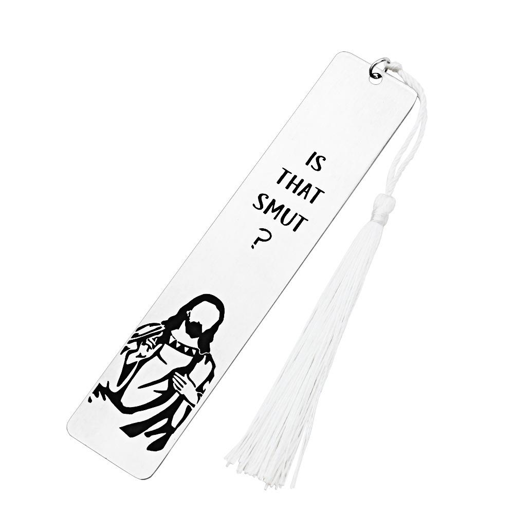 Stainless Steel Bookmarks Stainless Steel Tassel Bookmark Funny Gifts Bookmark Silvery Peeking Bookmarks For Student School