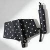 Parapluie Pliant à Pois Revêtement Noir Anti-UV Imperméable Parfait Pour le Trajet Quotidien et les Voyages