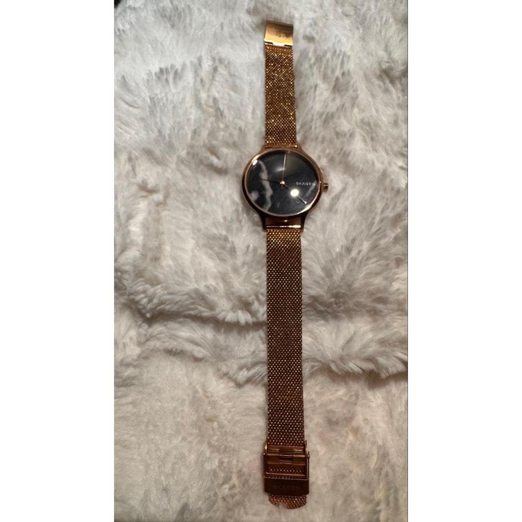 Used SKAGEN watch rose gold marble style dial