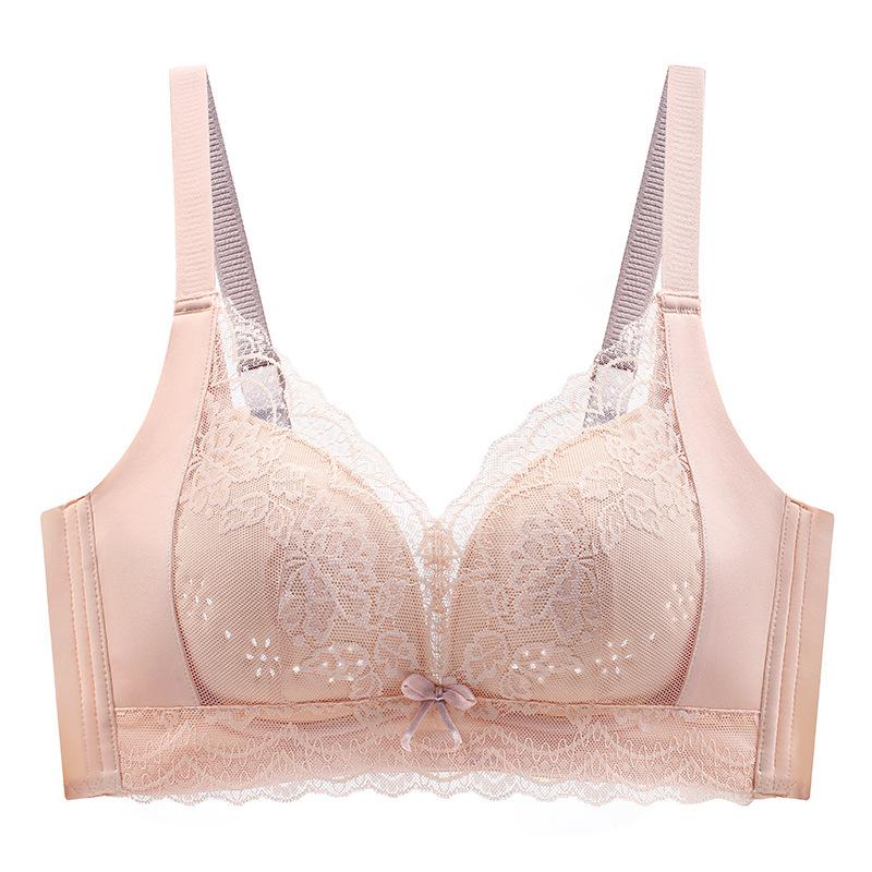 Bra Summer Ultra-thin Underwear Summer Thin Women's Non-magnetic Adjustment Type Breathable Large Chest Small Anti-sagging Bra