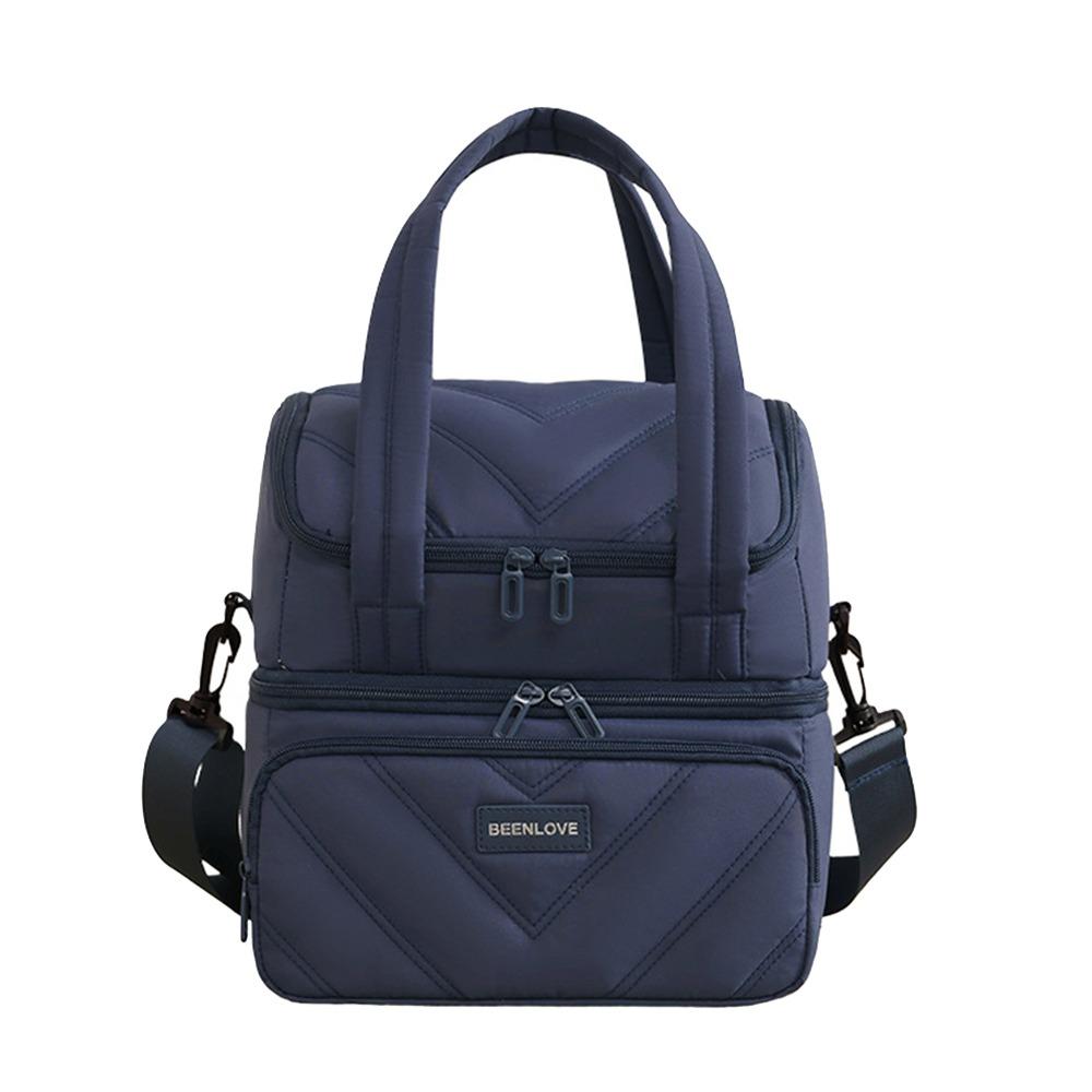 New Reusable Lunch Bag Double Layered Large Capacity Lunch Box Bag Insulated Lunch Pack Office Workers