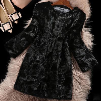 Herbst und Winter Neu Special Pelzmantel Imitation Nerzmantel Damen Mittel und Lang Wasser Nerz Pelzmantel Lässig