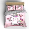 Cute Unicorn Bear Bedding Set Bedding Duvet Cover Set Duvet Cover Pillowcases (1 * Duvet Cover 2 * Pillowcases, Without Duvet Insert)