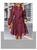 European and American Elegant Retro Lace Long Sleeve Dress - Multicolor Spring & Autumn Style