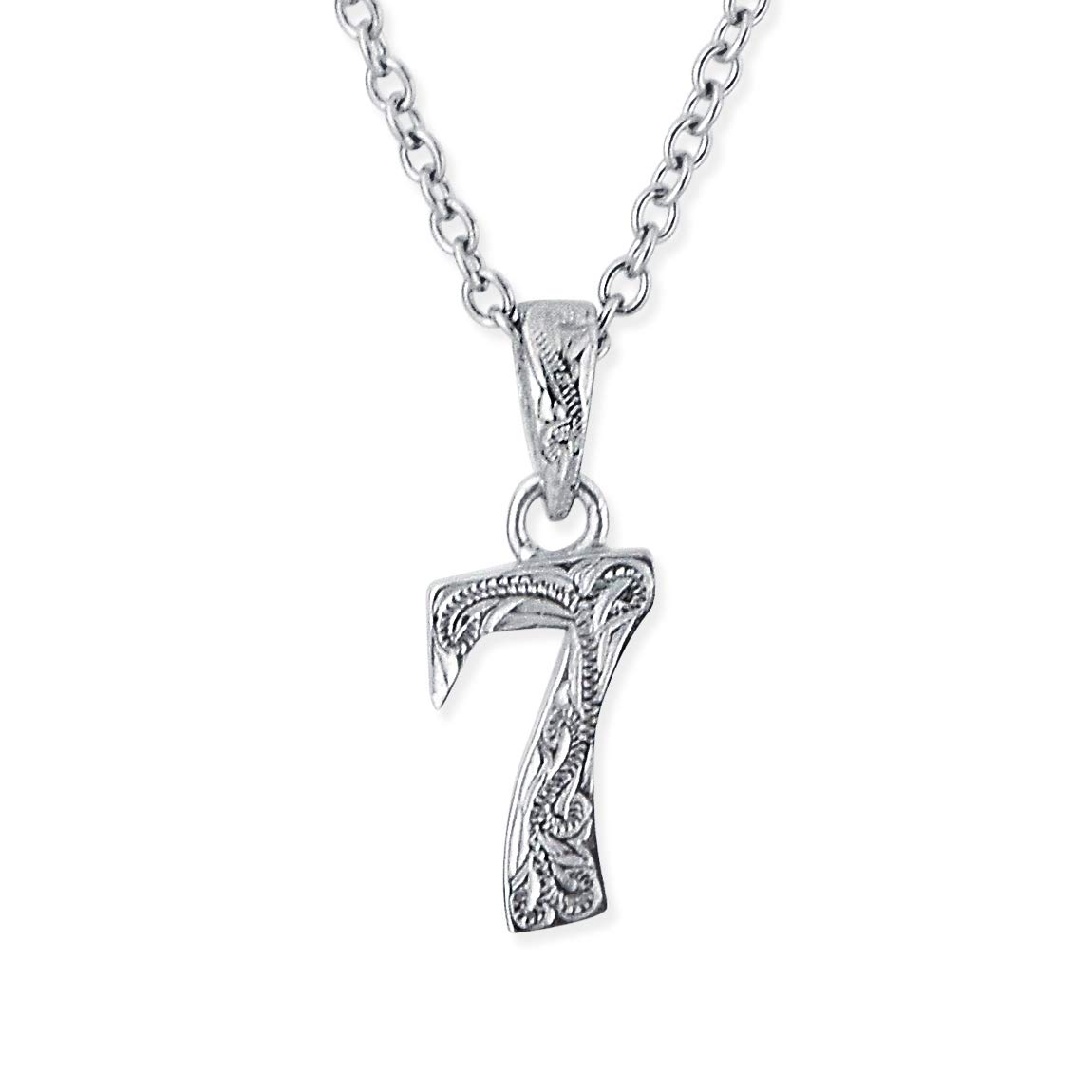 

Hawaiian Jewelry Necklace Surgical Stainless Steel Number Necklace Lucky Number 7 Seven Stainless Steel Pendant Lucky Seven Scroll Azuki Chain Steel