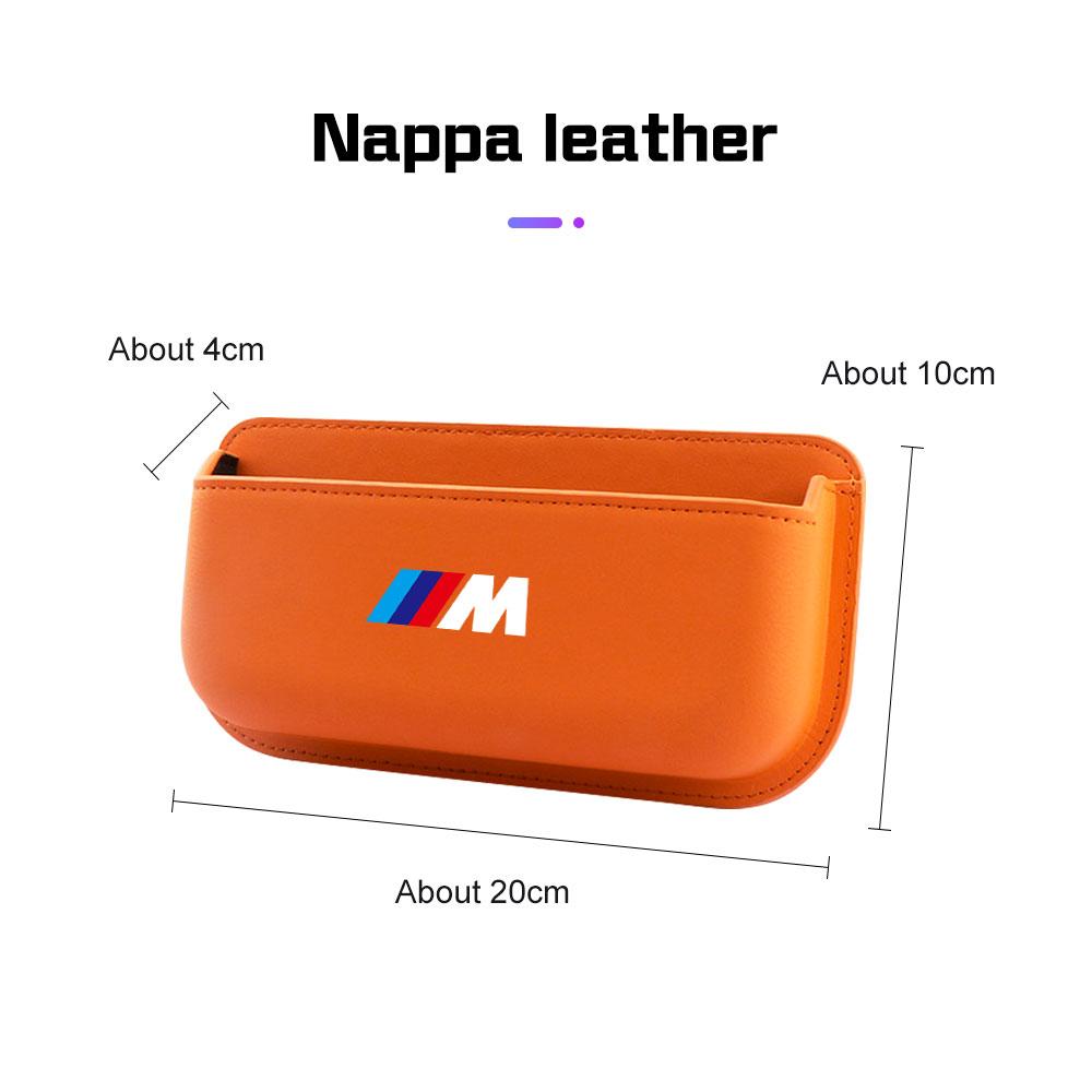 Leather Car Side Pocket Organizer Bag For BMW M M3 M5 E36 E39 E46 E60 E91 F48 F25 F15 F10 F01 X1 X3 Door Adhesive Storage Pouch npmk56