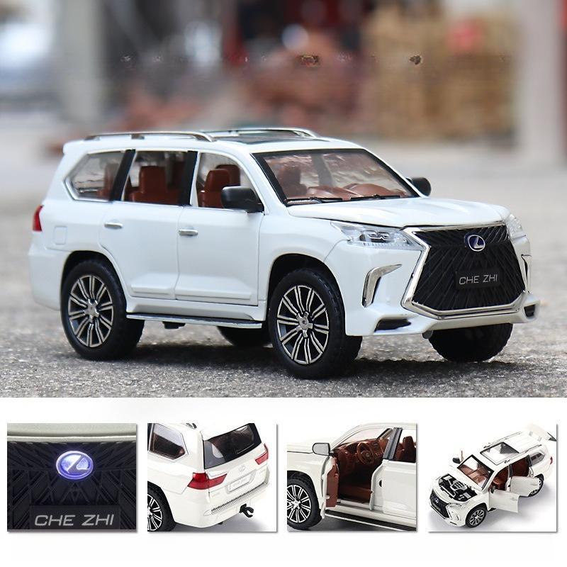 1/24 Lexus LX570 SUV Alloy Car Model Diecasts Metal Off-road Vehicles Car Model Simulation Sound and Light Kids Toys Gift