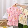 Children's Cotton Pajama Set - Short Sleeve Thin Home Wear for Primary Students