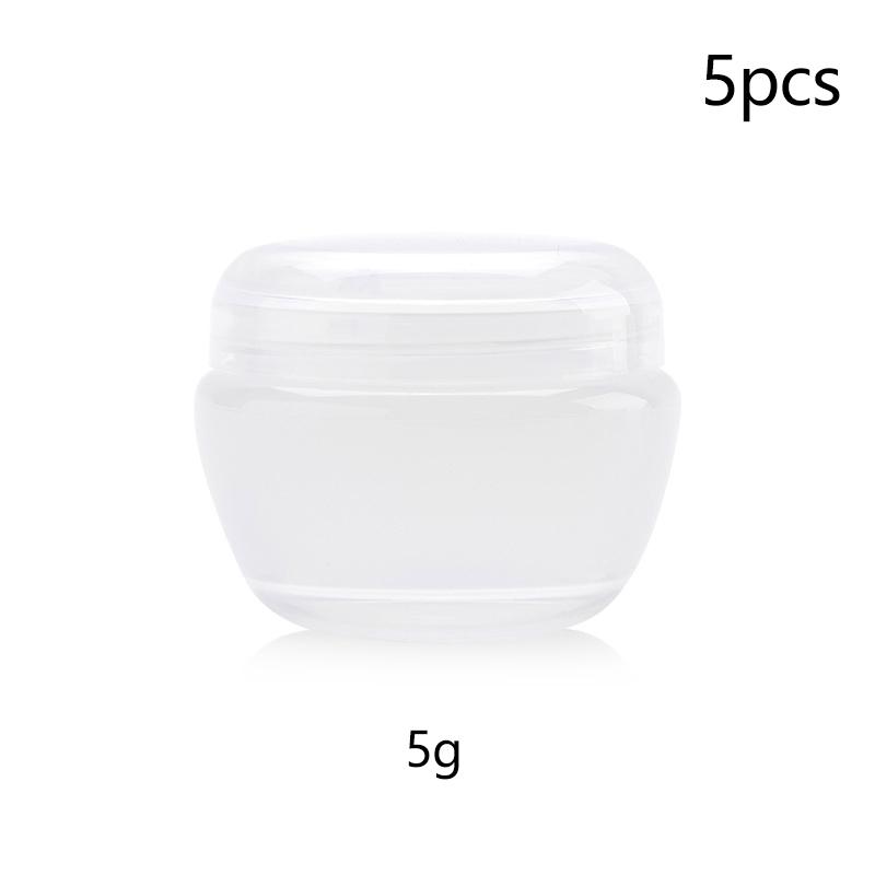 5Pcs Plastic Face Cream Sample Travel Containers 5G 10G 20G 30G Empty Jars Sample Cosmetic Jar Makeup Pots With Inner Lid
