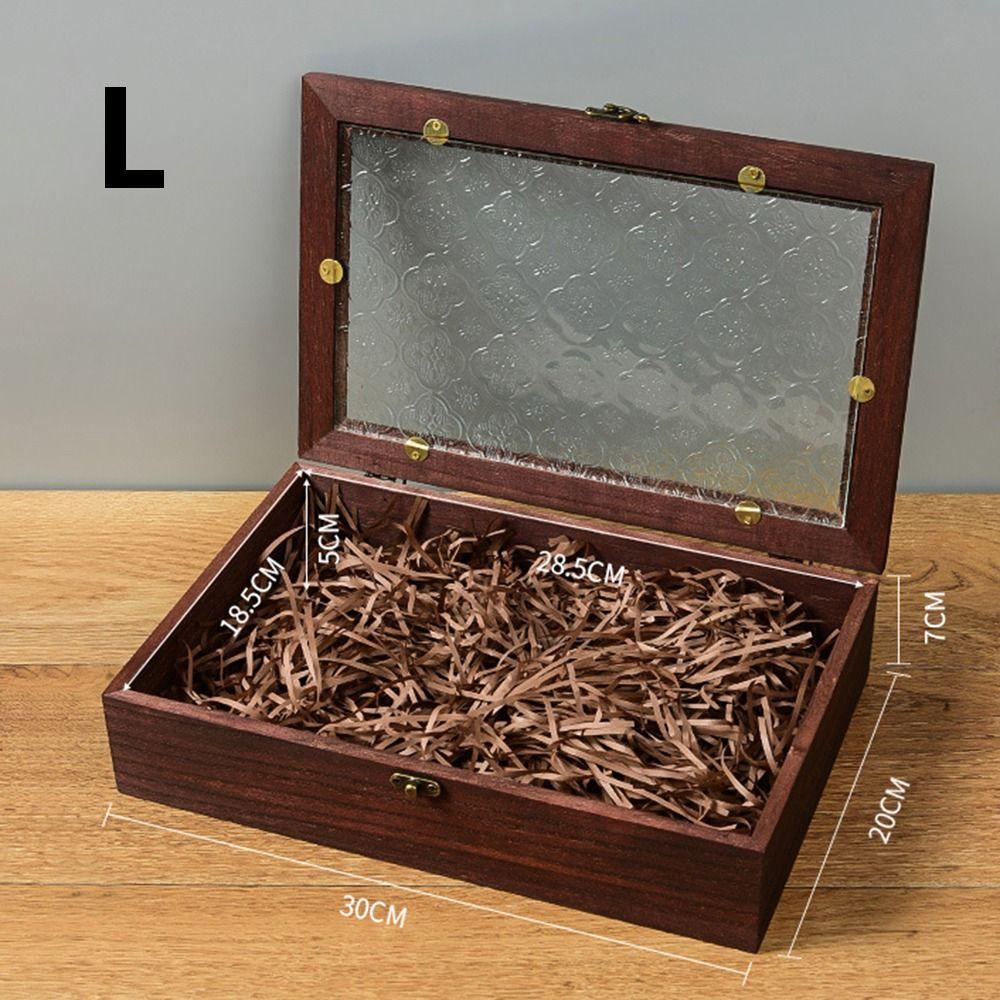 Vintage Solid Wood  Storage Cabinet Crabapple Flower Photo Storage Box  Table Organizer