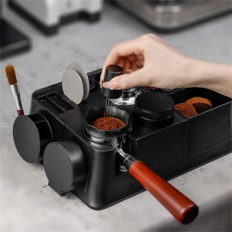 Multifuntional Tamper Station Practical Tamping Station Plastic Tamper Station Coffee Tool Suitable for Various Settings