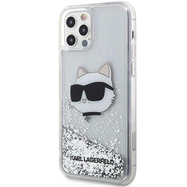 Etui Do iPhone 12 Karl Lagerfeld Glitter Choupette Srebrne