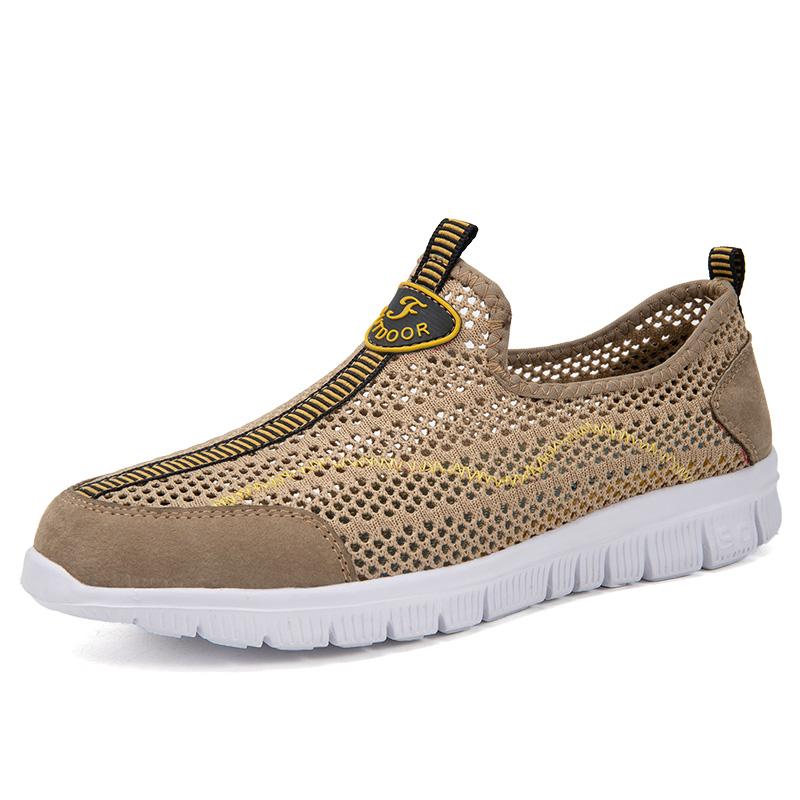 Summer Men Sneakers Hollowed Out Classic Casual Shoes Breathable Mesh Jogging Sports Shoes Lightweight Walking Shoes