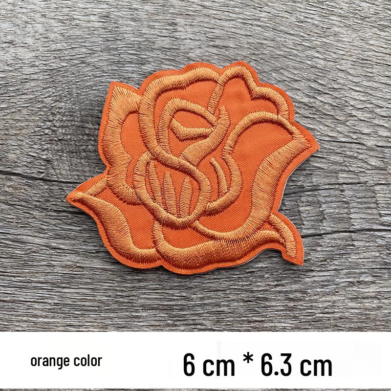 Self-Adhesive Rose Embroidery Patch for Mending, Repairing, Décor, and Versatile Applications.