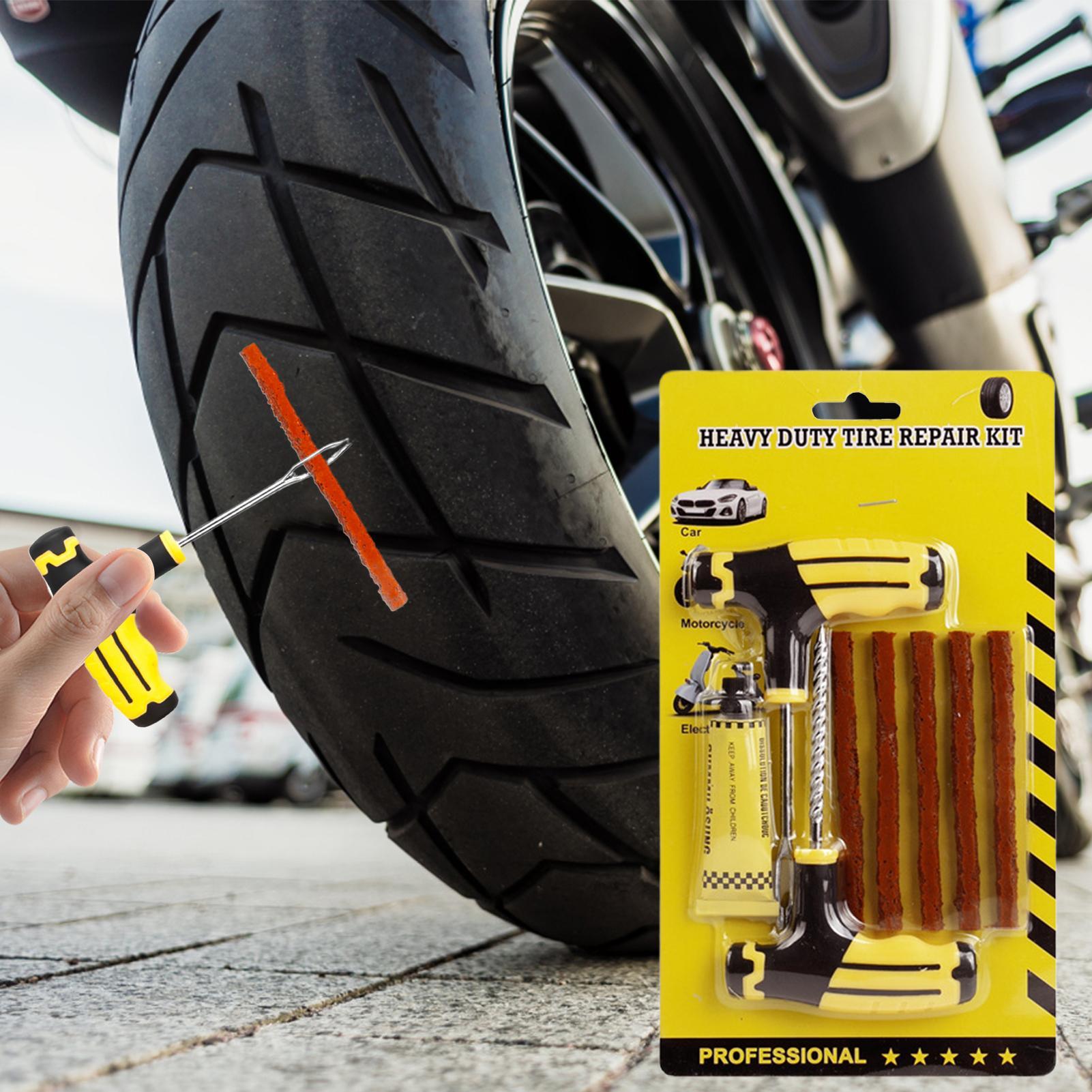 

Flat Tire Repair Kit Comprehensive Tire Repair Kit With Rubber Plugs Heavy Duty Portable Fix Tools With T-Handle Auto CHINA