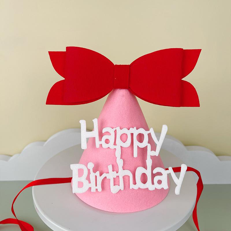 Multi-style Birthday Hat Cake Party Decoration  Naby's Birthday Photo Props Pink Bow Holiday Christmas Wedding Party Decoration