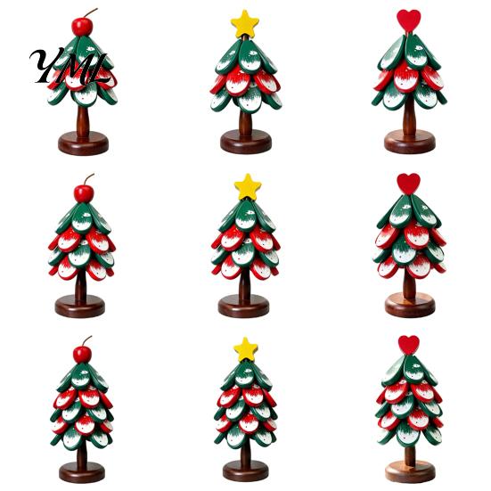 Festive Restaurant Accessory Christmas Tree Wooden Trivets, Durable Pine Wood Potholders with Storage Stand, Housewarming Gift for Kitchen Heat