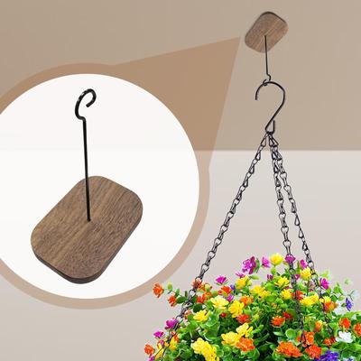 Garden Wind Chime Hook Wall Bracket Hooks Adhesive Hanger for Flower Baskets Bird Feeder Lantern Balcony Deck Patio Porch