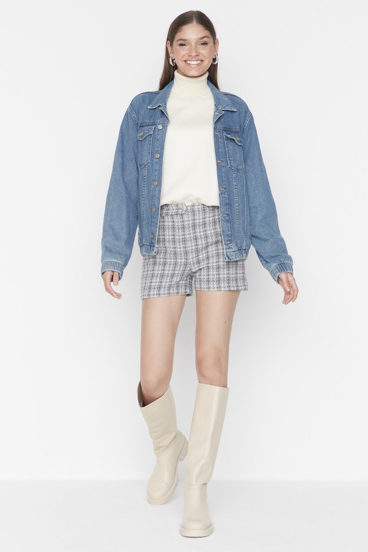 

Шорты - Синий - Высокая талия