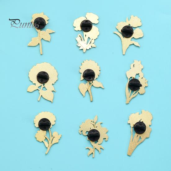 Decorative Clothing Pin Brooch Pin, Enamel Flower Design with Smooth Edges, Lapel Lightweight Zinc Alloy Badge for Jackets Scarves Bags Gift Non-snag