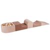 Foam Playground for Children | With a Small Ball Pool | Ecru-Beige | Velvet