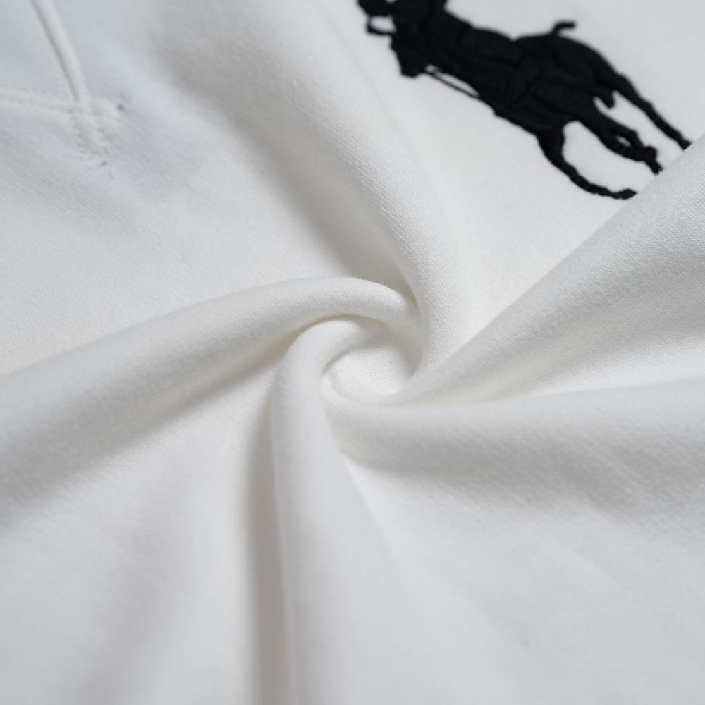 Polo Ralph Lauren Big Pony Logo Embroidered Hooded Fleece Long Sleeve Sweatshirt Men Sweatshirt White 710790622-005
