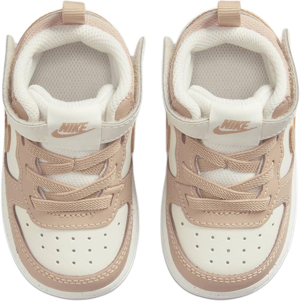 Nike Court Borough Leather Mid 2 Comfortable Versatile Non-Slip Durable High-Top Walking Shoes Baby Shoes White Pink CD7784-125