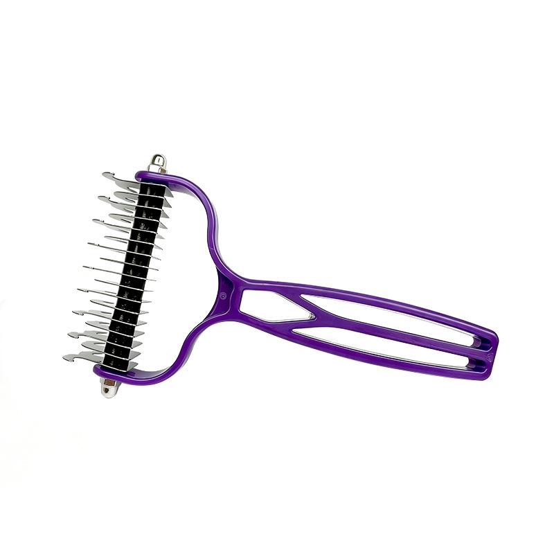 Pet Hair Remover Double Sided Stainless Steel Comb Dog Cat Grooming Brush Knot Remover Cleaning Tool