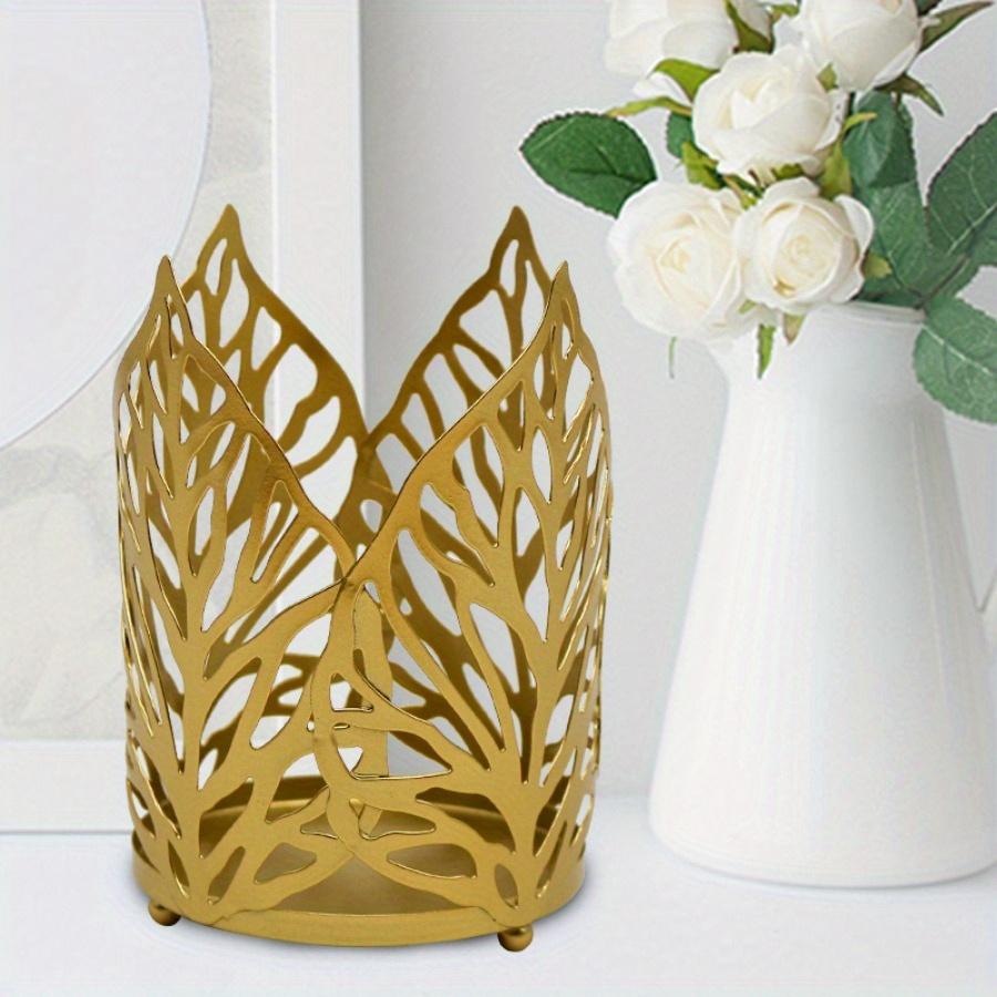

1Pc Nordic Wrought Iron Gold Distressed Hollow Leaf Candle Holders Home Decor Candle Holder Ornaments Wedding Props Handicrafts 1Pc золотой
