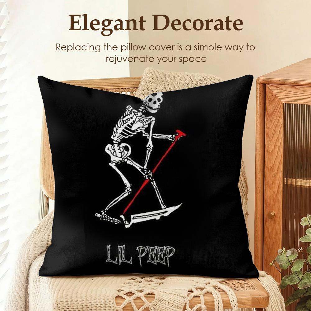 

LLil Peep HHell Boy Cushion Cover Natural Linen Organic Fabric DoubleSided Printing Sofa Home Decor Gift Pillow Case 30x30cm