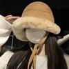 Plush Bucket Hat Women's Season New Thickened Warm Basin Hat Ski Windproof Lei Feng Hat Suede Mongolian Hat