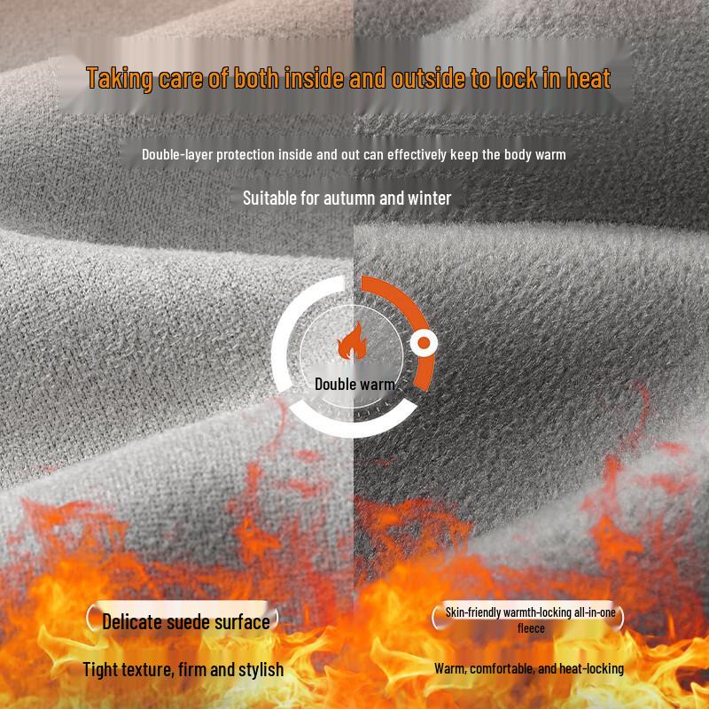 GENIOLAMODE Men's Fleece-Lined Crewneck Sweatshirt