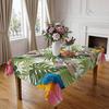 Tropical Palm Leaves Parrot Rectangle Tablecloth for Table Decor Summer Jungle Plant Kitchen Dining Table Cloth Party Decoration