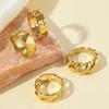 Titanium Steel Ring Cast Braided Twist Cross Ring Set of Four18k Gold Stainless Steel Jewelry Factory