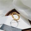 18K Gold Retro Titanium Steel Hollow Chain Ring for Women - Fashionable European American Style