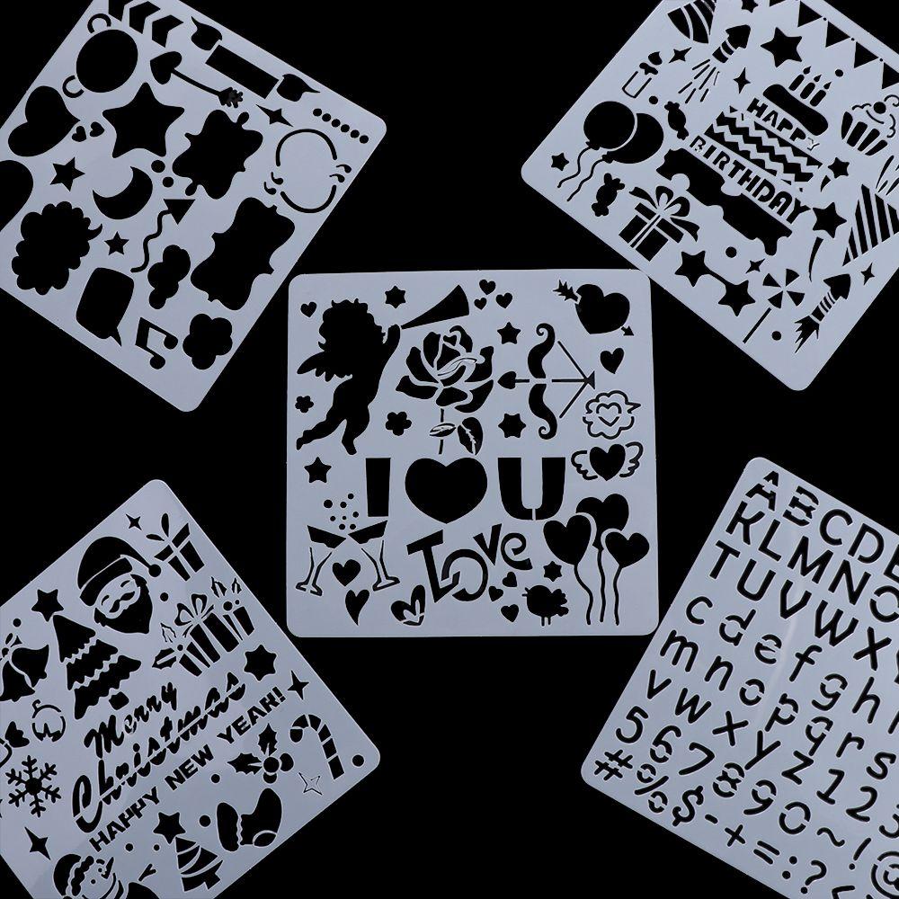 Decorative Hollowed Stencils Kit DIY Crafts Tool DIY Layering Stencils Graffiti Templates  Stamping