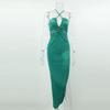Summer Women's Split Hanging Neck Slim Elegant Dresses